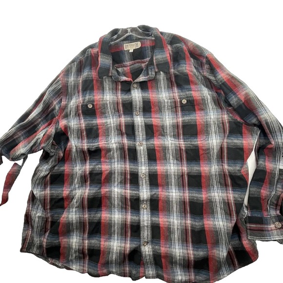 Duluth Trading Relaxed‎ Fit Men’s Size 4XL Black / Red Plaid Button Down Shirt - Picture 1 of 12